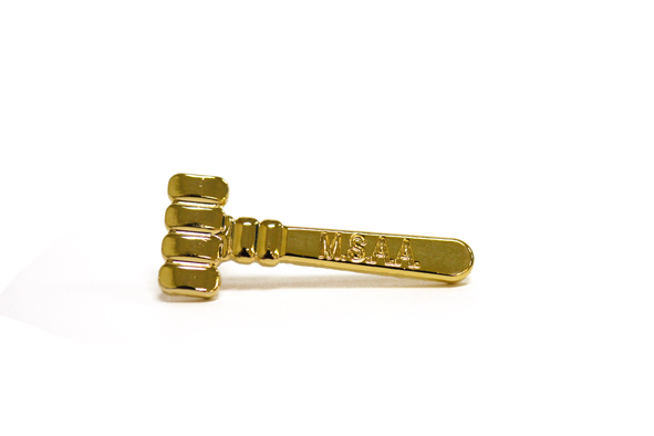 Gold Lapel Badge - Auction Hammer